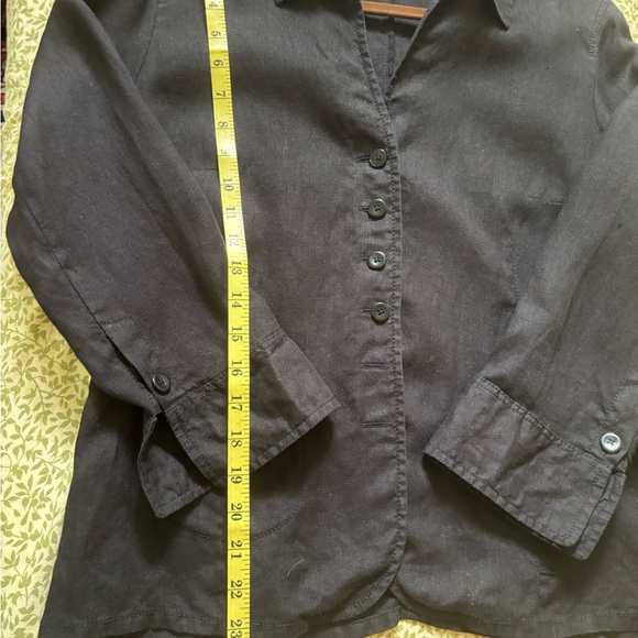 Talbots Black Linen light weight summer jacket size 14. - Picture 13 of 16